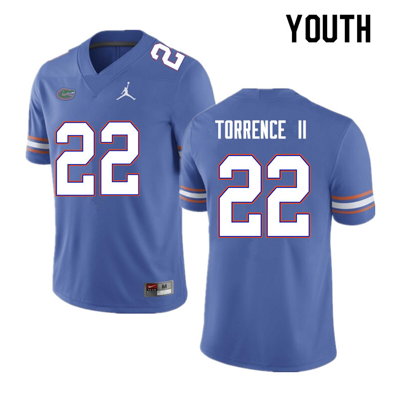 Youth #22 Rashad Torrence II Florida Gators College Football Jerseys Sale-Blue